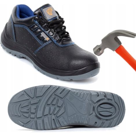 Arbeitsschuhe, Leder, niedrig, leicht, mit Zehenkappe, BHP S1, Größe 47