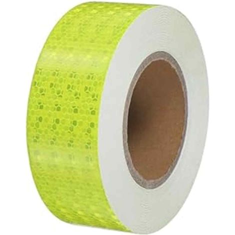 Bande réfléchissante fluorescente jaune, 5 cm × 10 m, haute visibilité, imperméable et auto-adhésive, pour véhicules, vélos, voitures, bateaux et motos. (1/5)