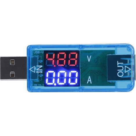 Multimètre numérique USB, voltmètre LCD couleur ampèremètre à double rangée montre chargeur de multimètre de compteur actuel, testeur USB (1/5)