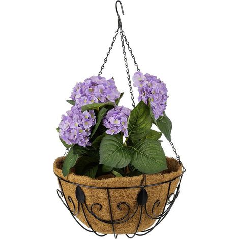 Corbeilles suspendues, lot de 3, suspension panière avec chanette, diamètre 35 cm, volume 10 L, marron (1/5)