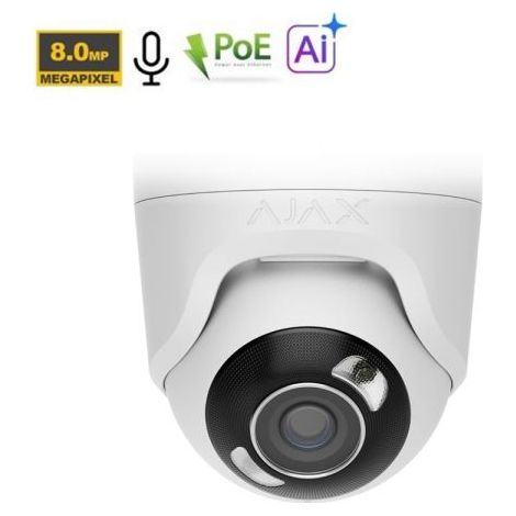 AJAX TURRETCAM HL 8MP 2.8MM IA POE WHITE - 126265