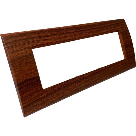 Placchetta per interruttore a 7 posti color legno cassetta 507 compatibile con bticino living light supporto cover (1/2)