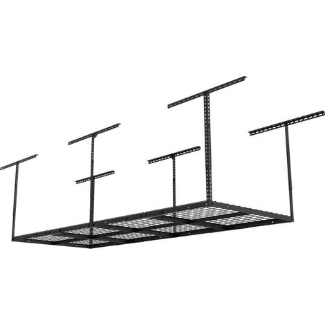 Support de plafond, rack de rangement plateau range-plafond 200 kg maxi, noir (1/5)