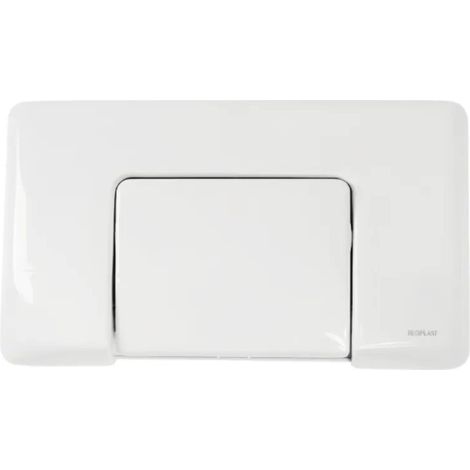 Plaque de commande murale WC encastré Regiplast, simple touche blanche.
