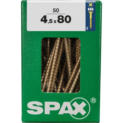 Spax Universalschrauben 4.5 x 80 mm PZ 2 - 50 Stk. Holzschrauben (1/3)