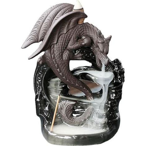 Brûleur d'encens en céramique en forme de dragon, à reflux, porte-encens pour aromathérapie, ornement décoratif pour la maison (1/5)