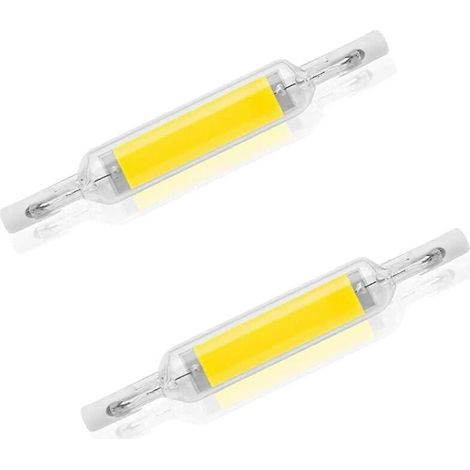 Lot de 2 ampoules LED 10 W 78 mm R7s, dimmables, blanc froid 6000-6500 K, équivalent à une ampoule halogène J78 100 W, culot R7s double, angle de diffusion de 360°, économie d'énergie-AquaForge (1/3)
