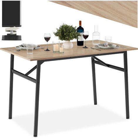 Table de salle à manger style industriel 120 x 75 76 cm bois clair