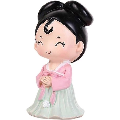 Figurine de jeune fille antique, sculpture en résine, objet de décoration pour bureau ou maison, cadeau de pendaison de crémaillère-Green