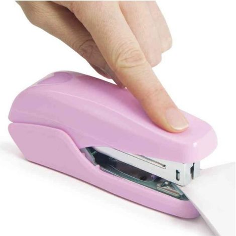 Agrafeuse - 25 Feuilles - Recharge Par Le Haut - Compatible Agrafes 24/6 Et 26/6 - Rose (1/3)