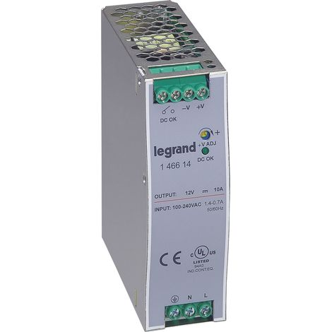 alimentation stabilisé - découpage - 100/240v - 24vdc - 240w - legrand 146624