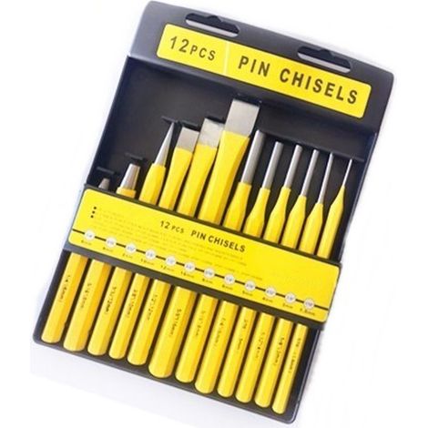 SET SCALPELLI CACCIASPINE BULINI CACCIACHIODI PUNZONI 12pz KIT (1/5)