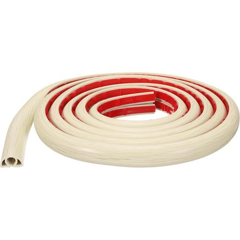 Cache-Câble de Sol de 8 Pieds W0.3 x H0.3 Canal Intérieur en PVC pour Cacher Les Câbles d'Extension de Câble de Sol Protège-Câbles pour Gestion des Câbles, Beige Bois (1/5)