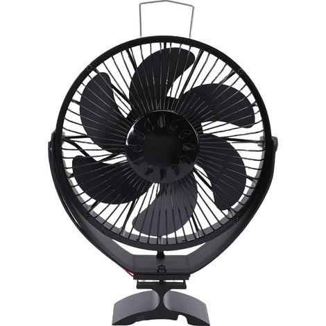 Ventilateur pour poêle à bois, cheminée électrique avec couvercle de protection, support mural indépendant en alliage d'aluminium, réglage manuel de l'angle à 360 degrés. (1/5)
