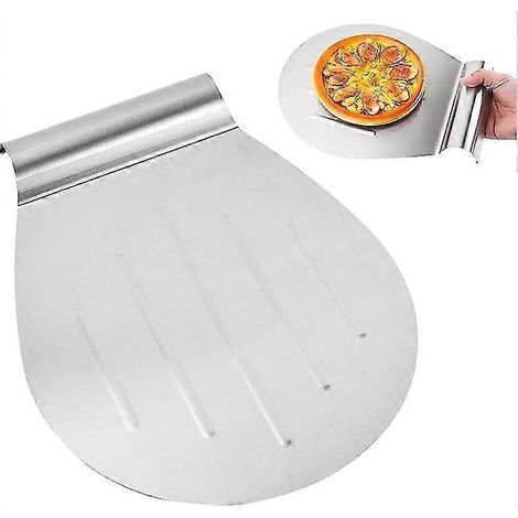 Pelle à pizza ronde en acier inoxydable, grande surface, pour four à pain et gâteaux (1/4)