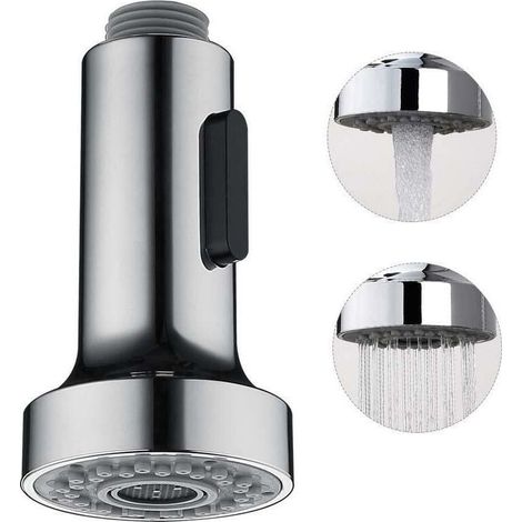 Douchette pour Robinet Cuisine Douchette 2 Modes Tête Robinet Cuisine Douchette Remplacement Douchette pour Rétractable Mitigeur Cuisine,Chromé ,G1/2 (1/3)