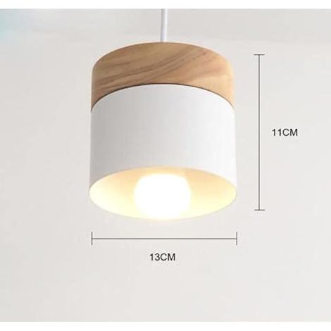 Lampes suspendues modernes en bois fer blanc lampe suspendue à LED Restaurant café chambre E27 lumière LED (1/5)