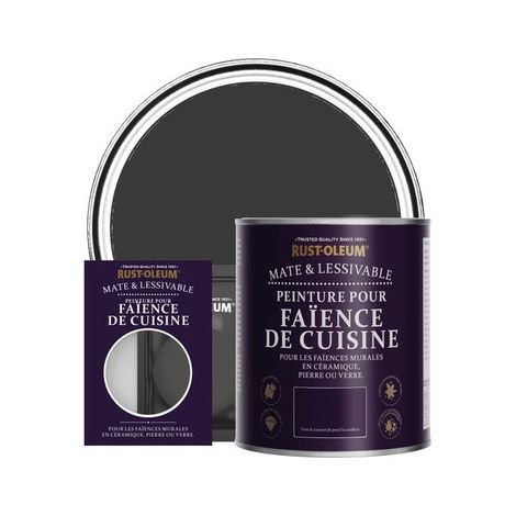Peinture pour Faïence de Cuisine, Finition Mate - Charbon Naturel (1/2)