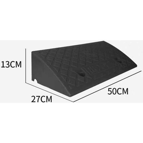 Retardateur de stationnement, rayé noir et jaune, en plastique léger, adapté au stationnement en bord de route, noir/13,5 cm (1/5)