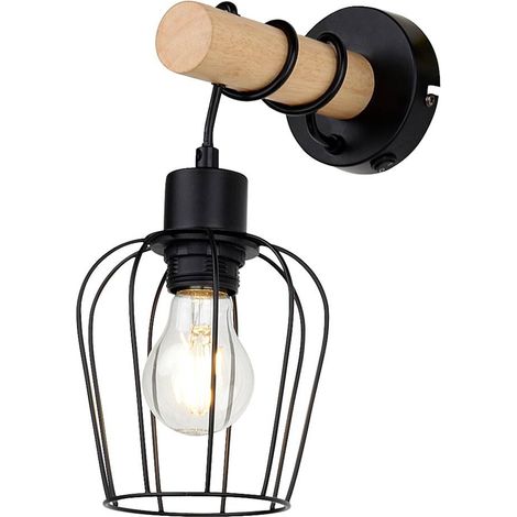 FABIAN, INDOOR METAL-WOOD WALL LAMP, E27 1X MAX 40W, MATT BL (1/4)