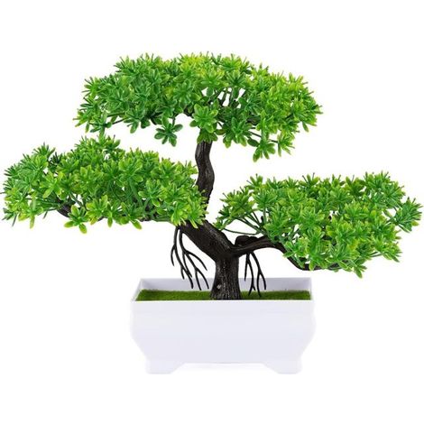 Piante artificiali interno, Piante artificiali Bonsai decorativi per la casa e l'ufficio - Mini bonsai verde - 19 x 26 cm - in Plastica - Verde (1/5)