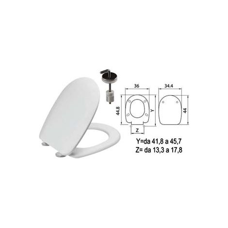 SEDILE WC IN TERMOINDURENTE PASSEPARTOUT BIANCO CERNIERE INOX H057 coprivaso copriwater SANIPLAST