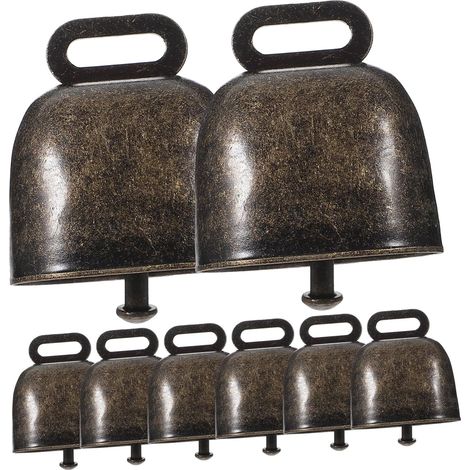 12 Pièces Vintage Iron Livestock Hanging Bells Pet Bell Decorations For Farm Animals And Christmas Ornaments (1/5)