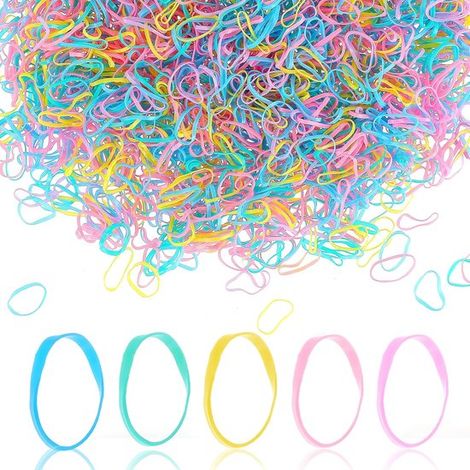 Elastique Cheveux - 1000 Pièces Mini Élastiques Transparentes - Pour Filles et Enfants - Lot de Bandeaux Élastiques pour Coiffures Variées (1/5)