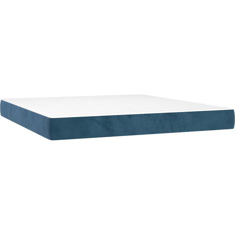 Maison Exclusive - Materasso a Molle Insacchettate Rigidità Media Blu Scuro 160x200x20 cm in Velluto (1/5)