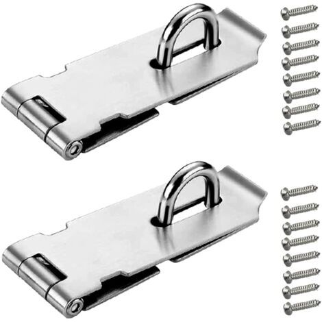 Türriegel, Türverschluss, Türschloss, 5 Zoll, Edelstahl, mit Schrauben, für Garten, Garage, silberfarben, 2 Stück (1/5)