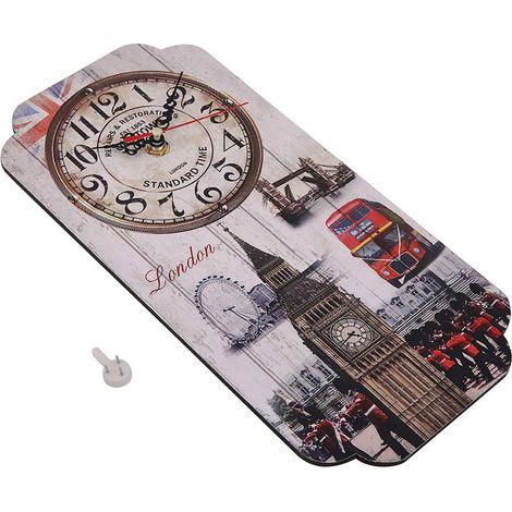 Horloge murale rectangulaire rétro européenne décoration salon bar salon (1/5)