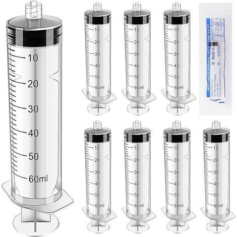 8 Pièces 60ml Outils de Mesure de Liquide en Plastique, Emballage Individuel, Tube Polyvalent de Mesure, pour Laboratoire industriels, Distribution de Liquides et Arrosage (1/5)