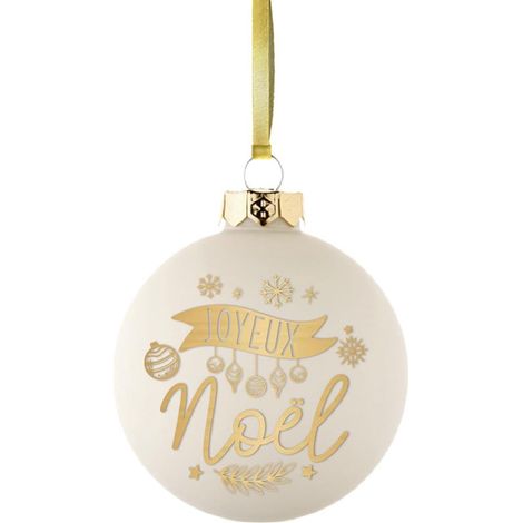 Décoration de sapin à suspendre blanche joyeux noël (1/3)