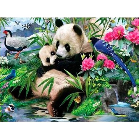 Mosaico de diamantes 5D - Panda 40x30cm