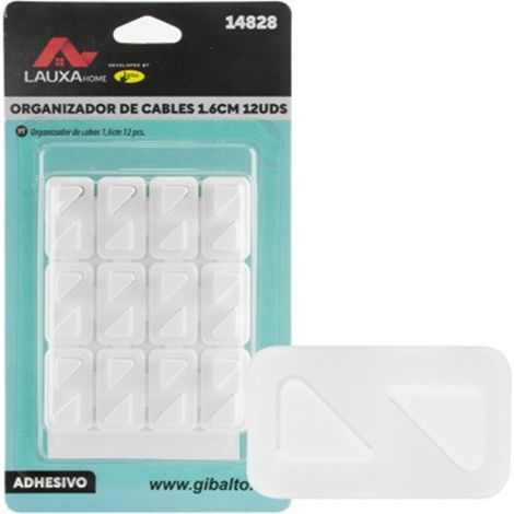 Organizador De Cables Adhesivo Lauxa Home - Pack 12 Uds Blanco
