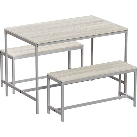 Roslyn 4 Seater Dining Table With Bench Set Kitchen Dining Set Furniture, Oak