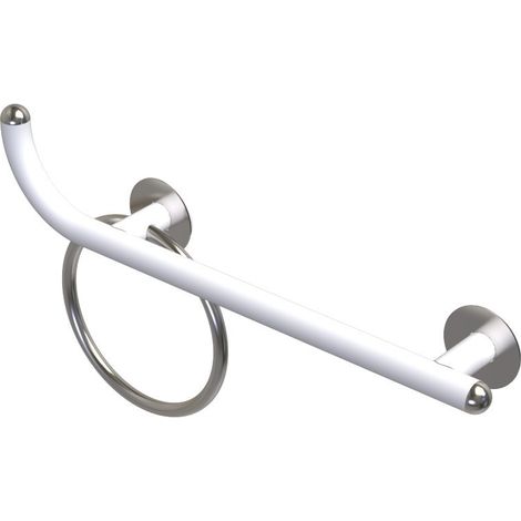 Maniglia bagni disabili cm50 sinistra giotto inox bianco opaco (1/3)