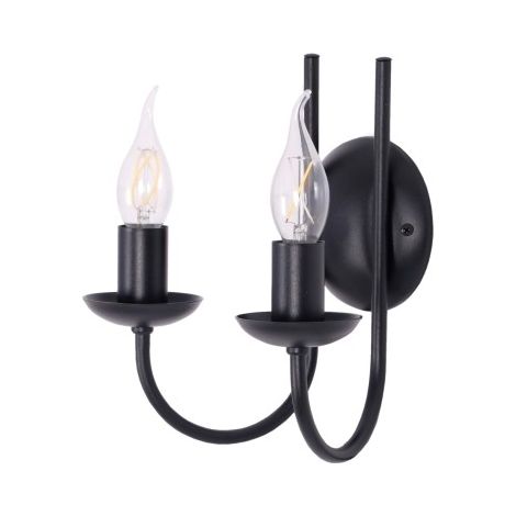 Applique murale chandelier classique noire 2xE14 Kaja K-4973
