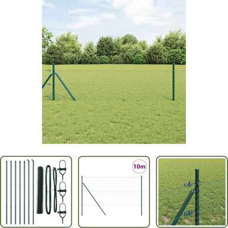 Poteaux de clôture - Poteau de clôture. Vert 10 x 1,4 m (mailles de 50 mm) (1/5)