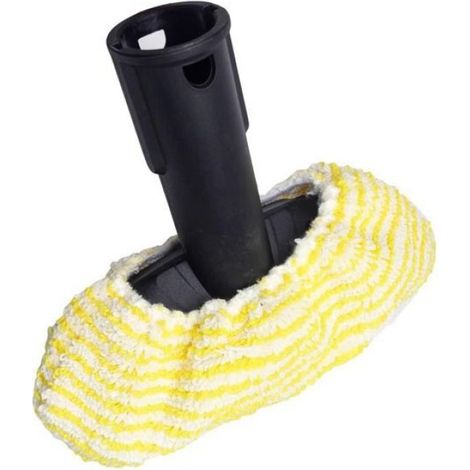Accessoires de Nettoyage Vapeur Karcher SC1-SC5 SV7 - 2 Chiffons + 2 Housses en Maille Noir Jaune (1/4)