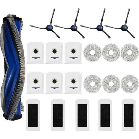 Accessoires pour balai à franges DEEBOT T30 PRO Omni : brosse principale latérale, filtre HEPA, sacs à poussière et chiffons. (1/5)
