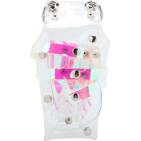 Sac de Rangement Professionnel Transparent pour Ciseaux de Coupe, Outil de Barbier, Sac de Taille, Matériau PVC, Conception Multi-Poches, Sangle Réglable (Transparent et coloré) (1/4)