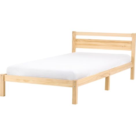 Cama con somier estilo minimalista de madera de pino 120 x 200 cm marrón claro Mercurer (1/5)