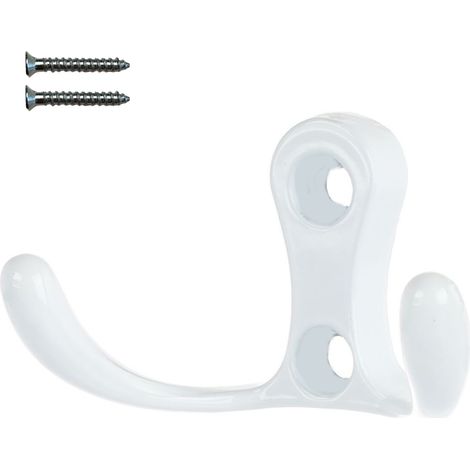 Appendiabiti da parete bianco lucido con due ganci XV02 (1/5)