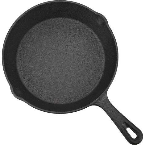Klassische 26-cm-Gusseisenpfanne für Campingausflüge, Mini-Pfanne zum Grillen von Steaks, Pfannkuchen und Pizza (1/5)