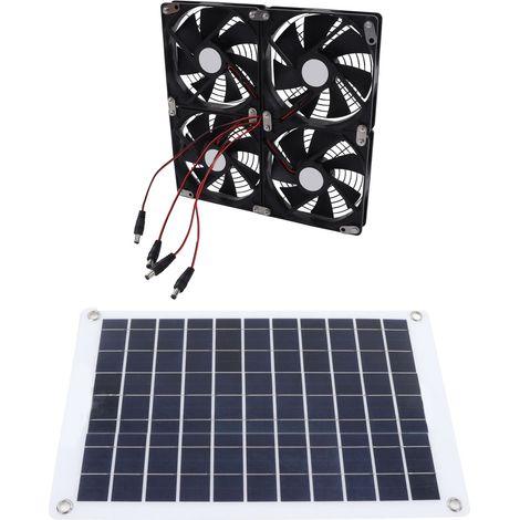 50-W-Solarventilator mit wasserdichtem monokristallinem Panel, 4er-Pack 12 cm 10-W-Luftabsauger für Camping und Unterkünfte (1/5)