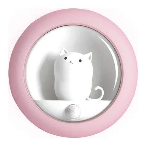 Capteur LED Veilleuse Mignon Chat Chambre Atmosphère Lumière USB Cabinet Applique Smart Home Éclairage Chambre Ornements Rose (1/4)