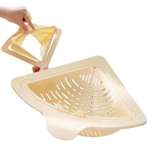 Magnetischer Abtropfkorb, Küchenspülensieb zum Waschen von Gemüse, Nudeln und Pasta, Eckabtropfkorb aus PP-Material, ideal für die Organisation von Spülbecken in Haushalt, Wohnung und Restaurant (1/5)
