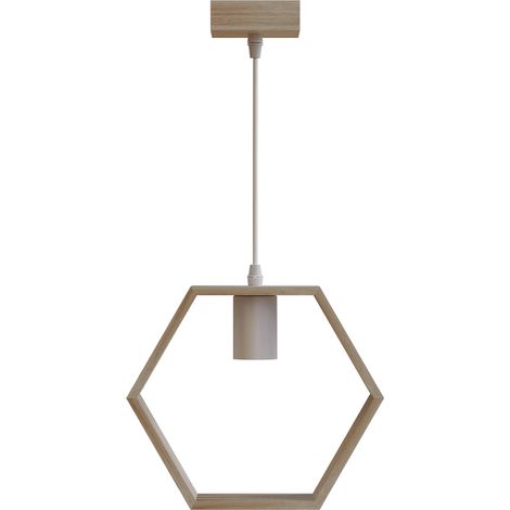 LAMPADARIO A SOFFITTO SOSPENSIONE PLAFONIERA E27 LEGNO MODERNO VINTAGE 3 (1/5)