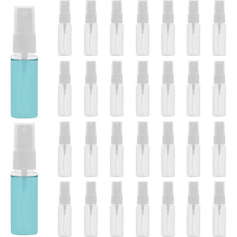 QAZQA Flacon Spray Vide 20 ML (Lot de 30) - Mini Bouteille Parfum Vide Anti Fuite Rechargeable - Bouteille Spray avec Bouchon - Flacon Pulvérisateur pour Voyages, Huiles Essentielles, Parfums
